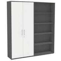 AKTENSCHRANK OFFICE EDITION - SW SET 1 HOCH - Anthrazit/Weiß, MODERN, Holzwerkstoff (168,8/185,6/33cm) - MID.YOU
