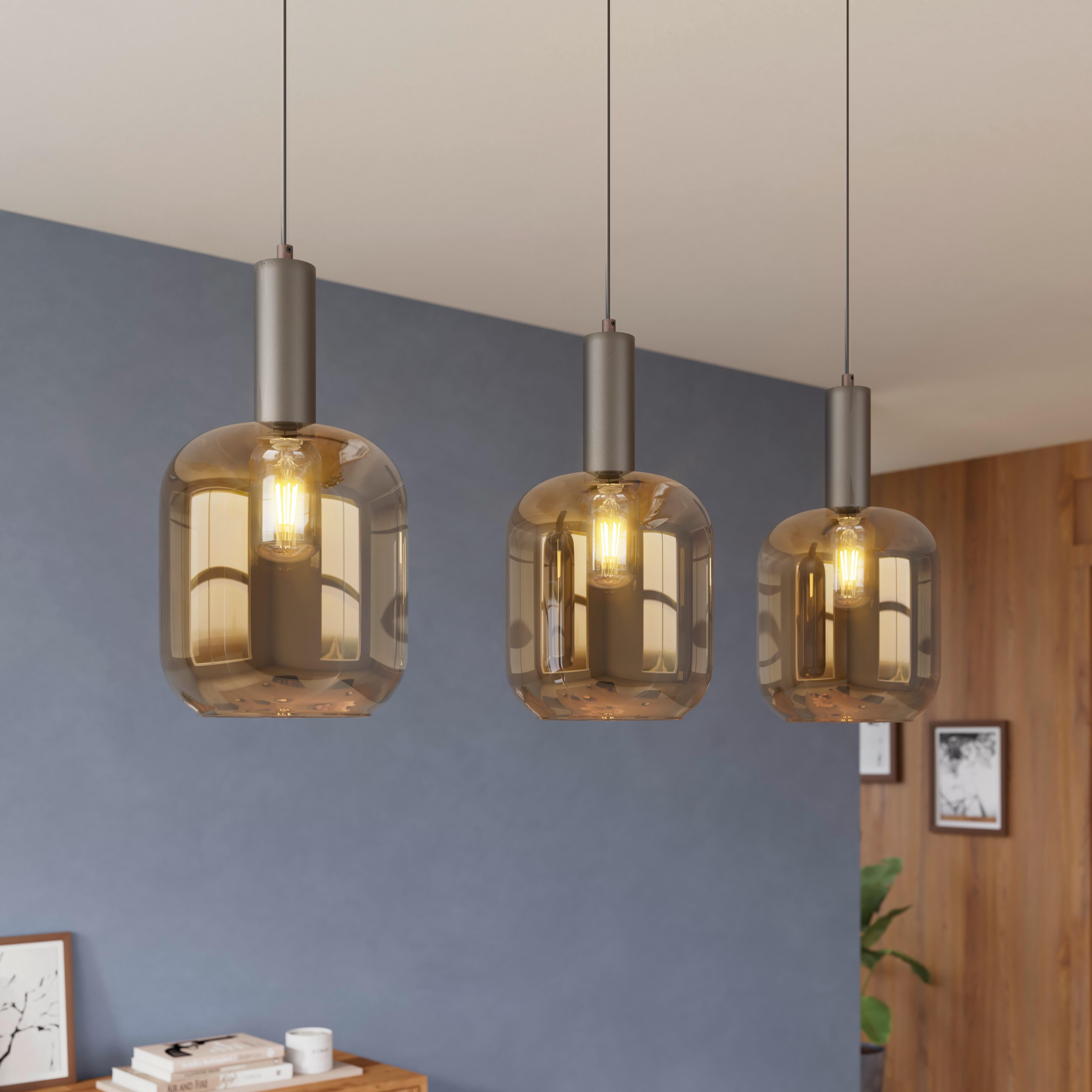 HÄNGLAMPA SIOP - bärnstensfärgad/champagne, Modern, metall/glas (80/20/120cm)