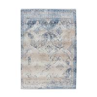Flachwebeteppich Antigua 525 Creme/blau 80x150 - Blau/Creme, Design, Textil (80/150cm) - Kayoom