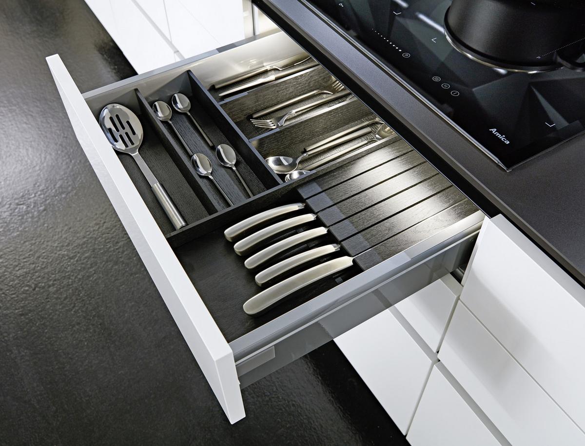 Einbauküche Focus Line N Alpinweiß - Weiß, MODERN (273/123cm) - Nobilia