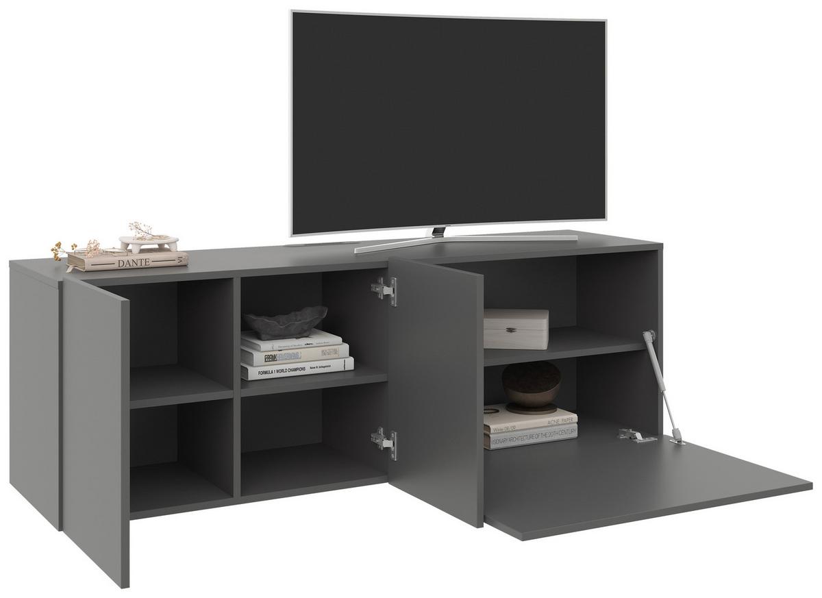 KOMODA NISKA NEWNIQ - antracytowy, Design, materiał drewnopochodny (150/50/42cm) - Hom`in