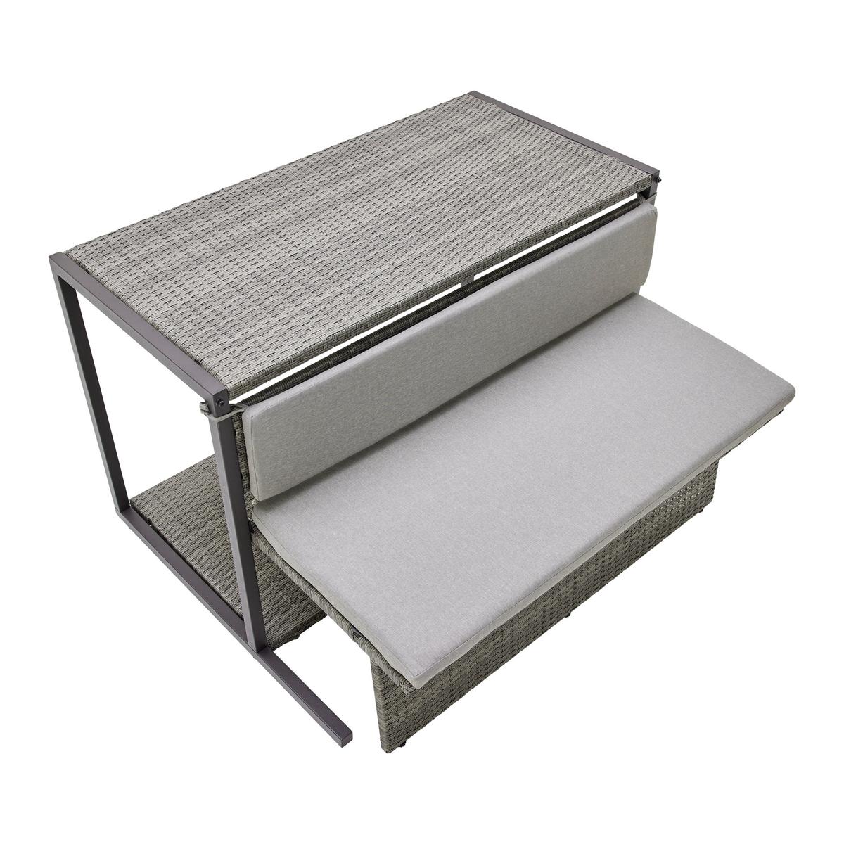 Balkonszett Mario Ii. - szürkésbarna, Modern, műanyag/textil (120/75/105cm) - Bessagi Garden