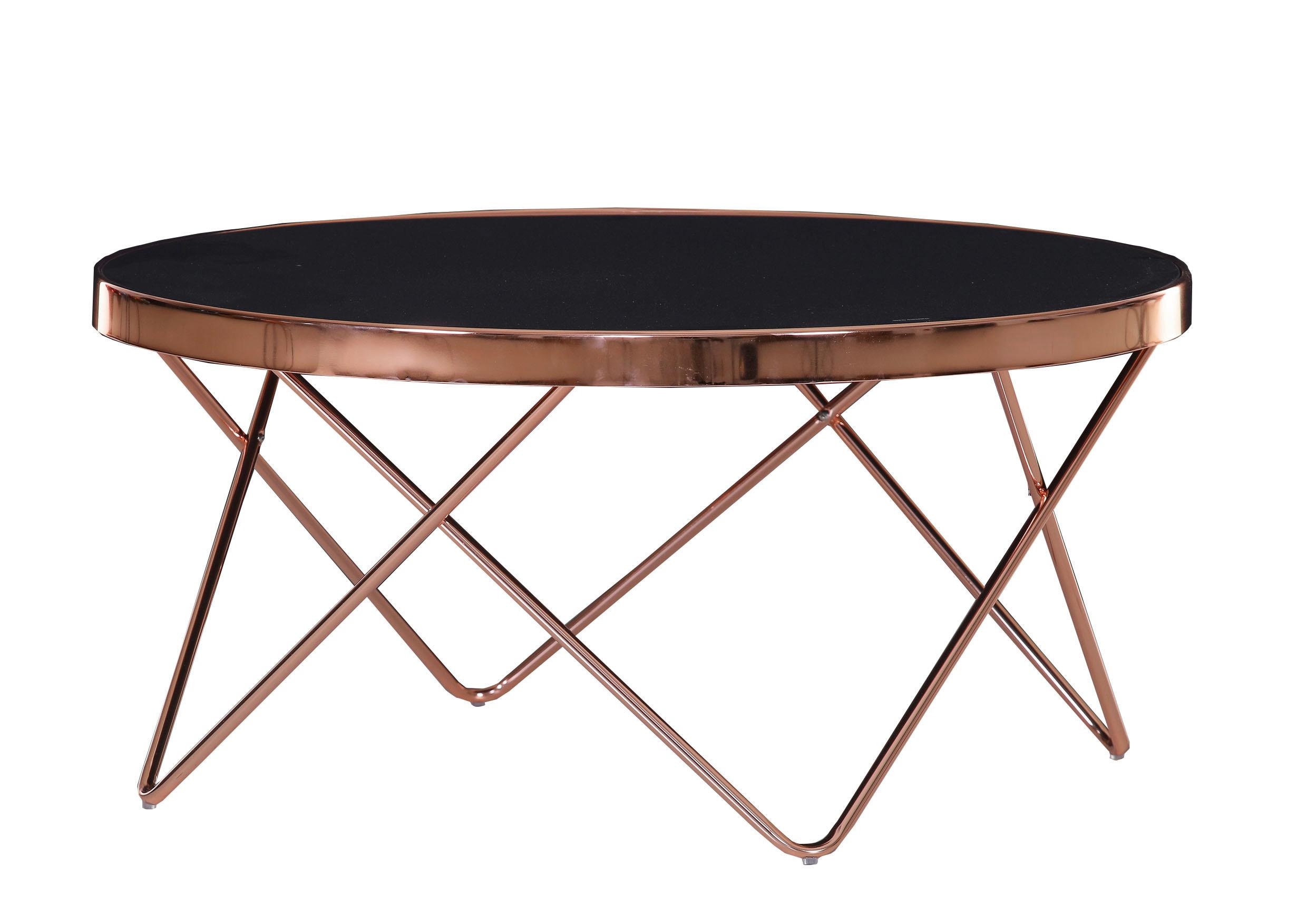 STOLIK KAWOWY MODA - kolor miedziany, Konventionell, metal/szkło (70/40/40cm) - Livetastic