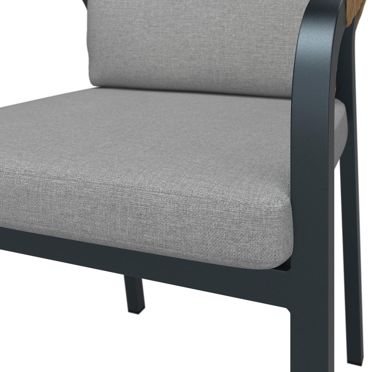 FOTEL SZTAPLOWANY TINO -EXKLUSIV- - antracytowy/kolor naturalny, Modern, tworzywo sztuczne/metal (56/77/64cm) - Ambia Garden