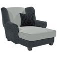 Fotelja Living - tamno siva/svijetlo siva, MODERN, drvo/tekstil (120/98/138cm)