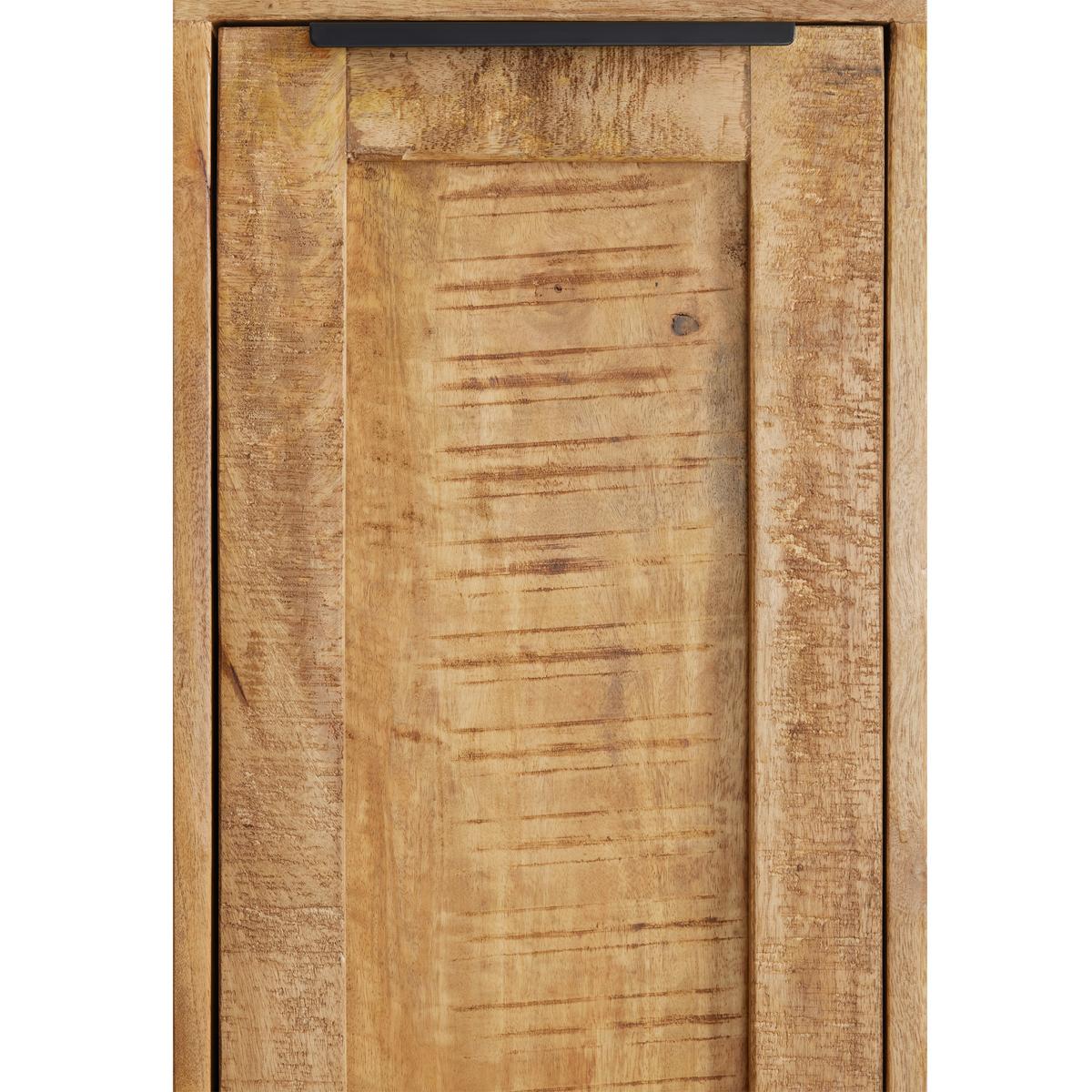 Hochschrank Everest Naturfarben - Schwarz/Naturfarben, Natur, Holz/Metall (30/190/32cm) - Mömax