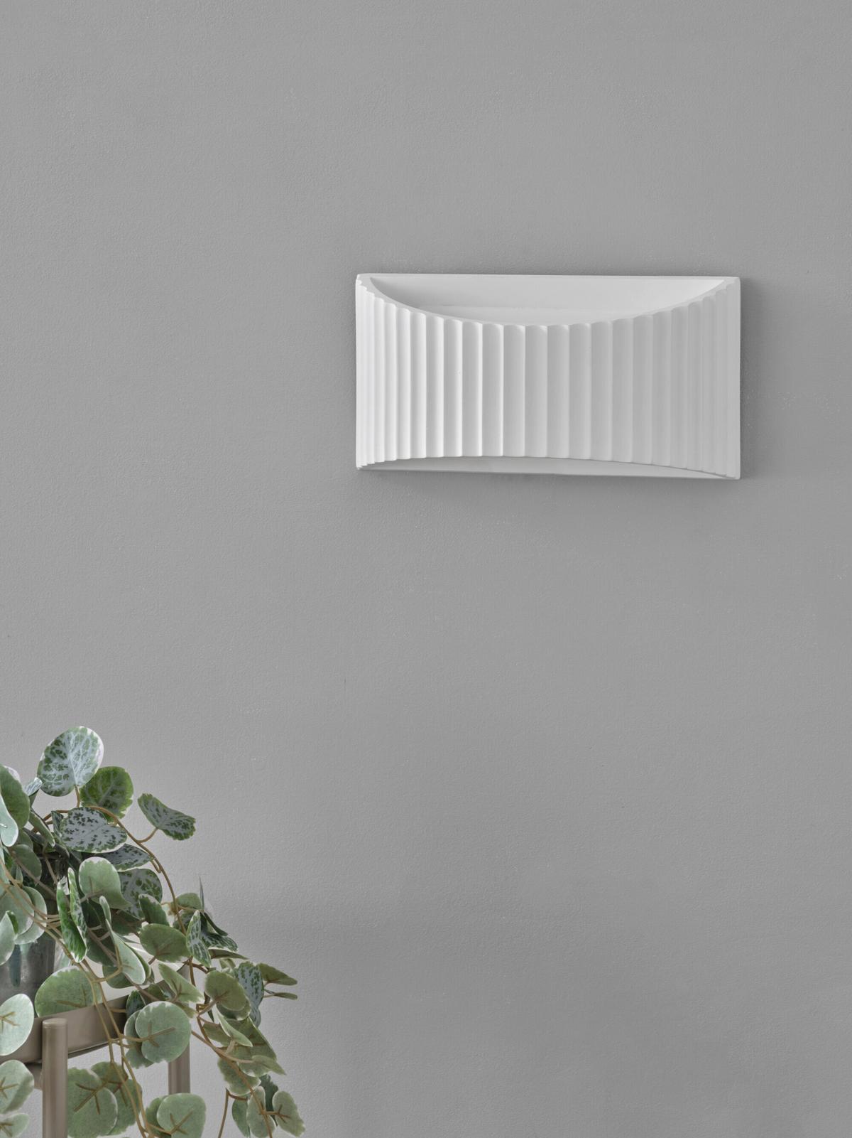 KINKIET DCR PLSTR BANDFLAT W 290 1XE27 - biały, Basics, kamień (29/11,8/15cm) - Osram