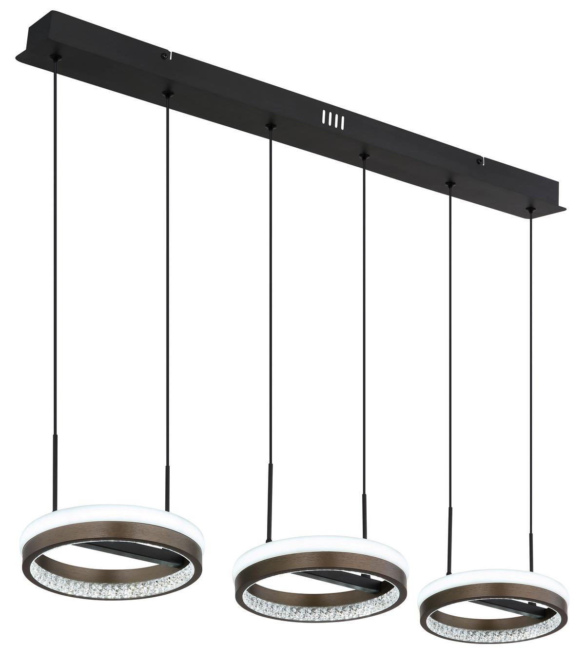 Led Viseća Svjetiljka Della - bijela/tamno siva, Design, metal/plastika (82/20,6/150cm) - Globo