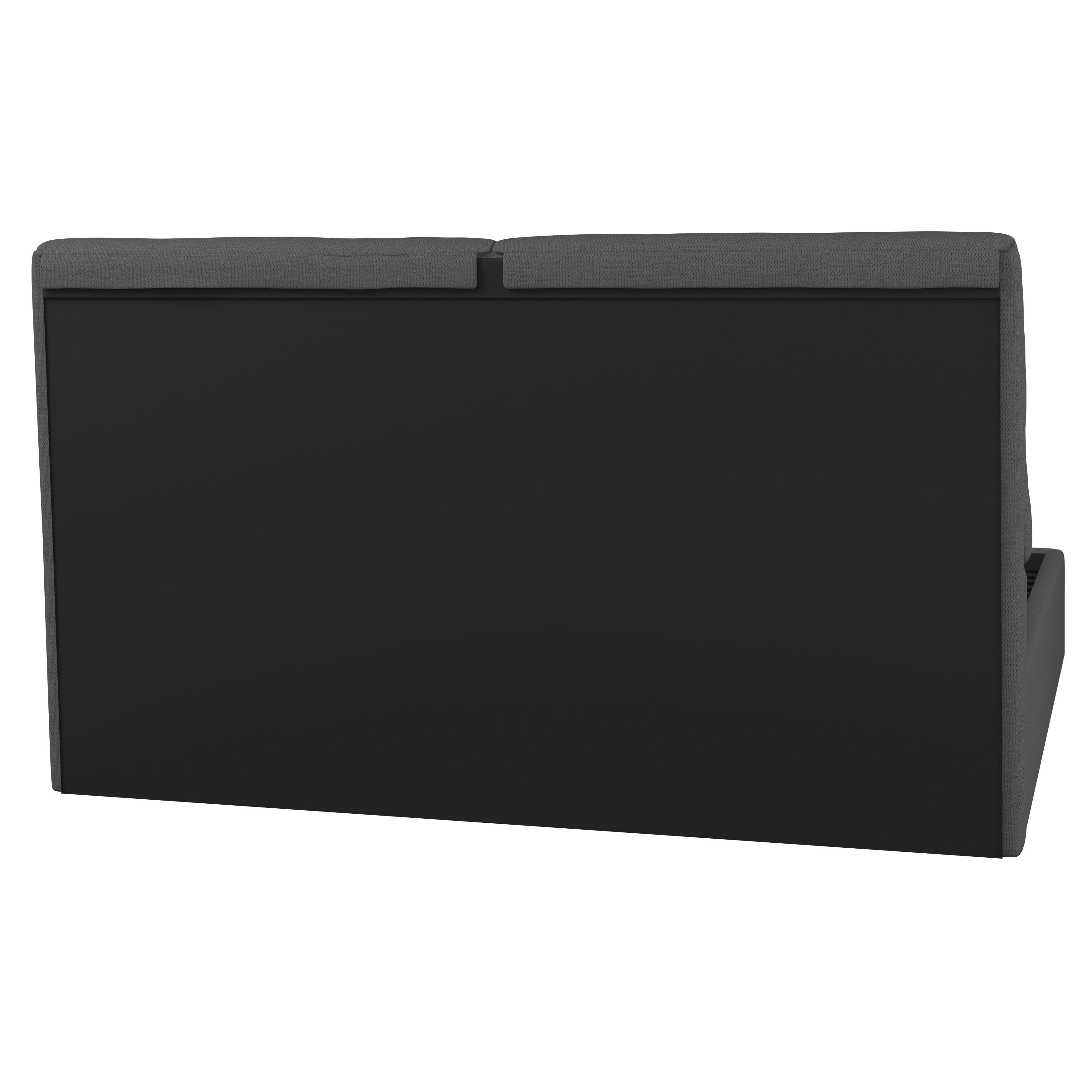 STOPPAD SÄNG PERLA - mörkgrå/svart, Modern, trä/textil (180/200cm) - Bessagi Home