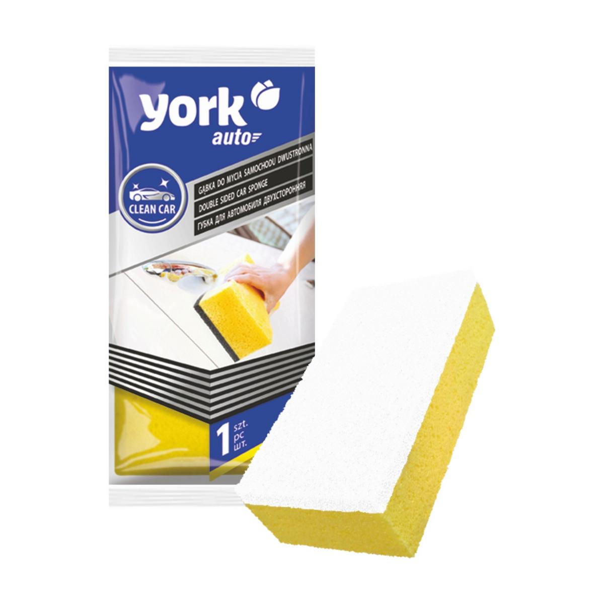 Autómosó Szivacs York - sárga/fehér, Basics, műanyag (11/25,5/6,6cm)