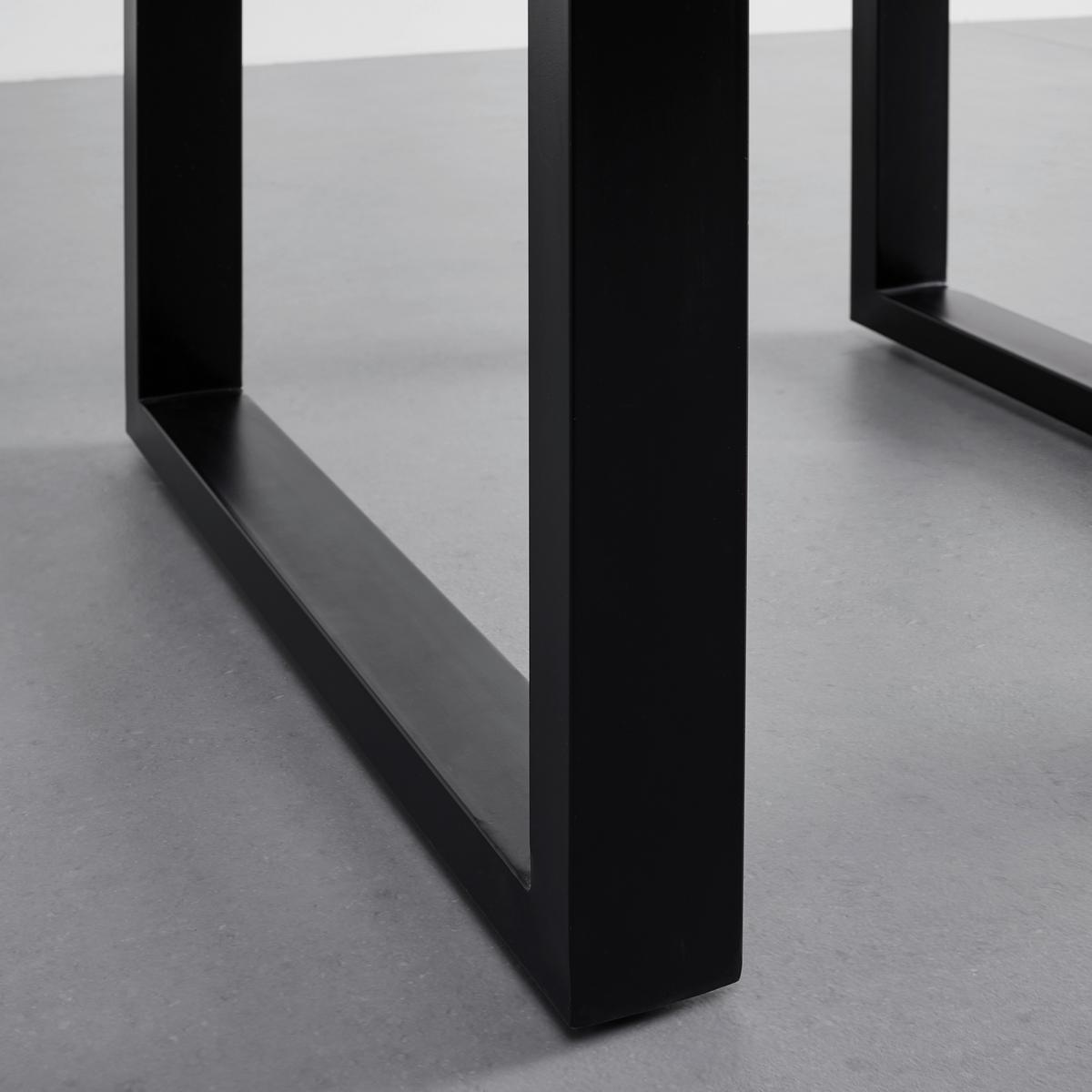 STÓŁ BAROWY FINN - kolor akacjowy/czarny, Modern, metal/drewno (120/80/105cm) - Bessagi Home