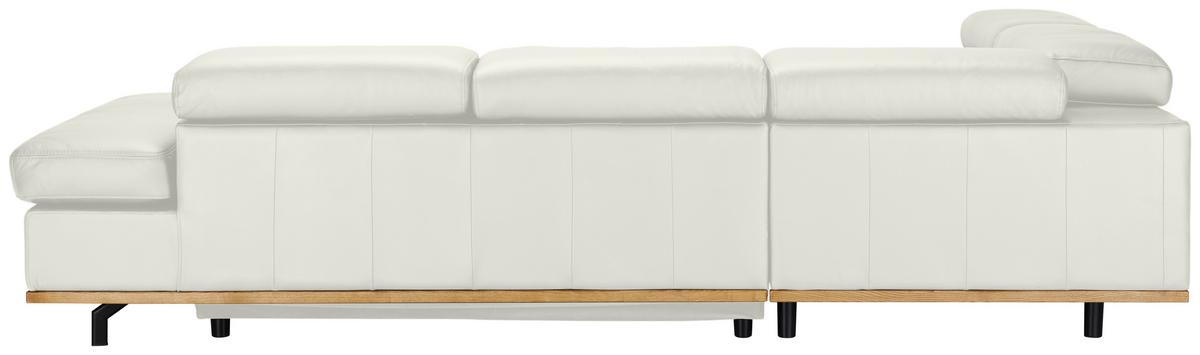 Wohnlandschaft Carmen Weiß - Schwarz/Weiß, MODERN, Leder/Holz (292/72/226cm) - Premium Living