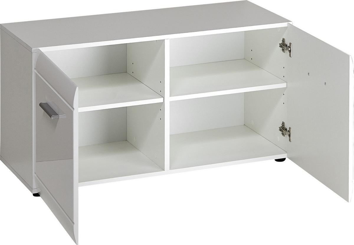 SIEDZISKO DO PRZEDPOKOJU ADANA - kolor srebrny/biały, Design, materiał drewnopochodny/tworzywo sztuczne (95,9/50,2/38,8cm) - Carryhome