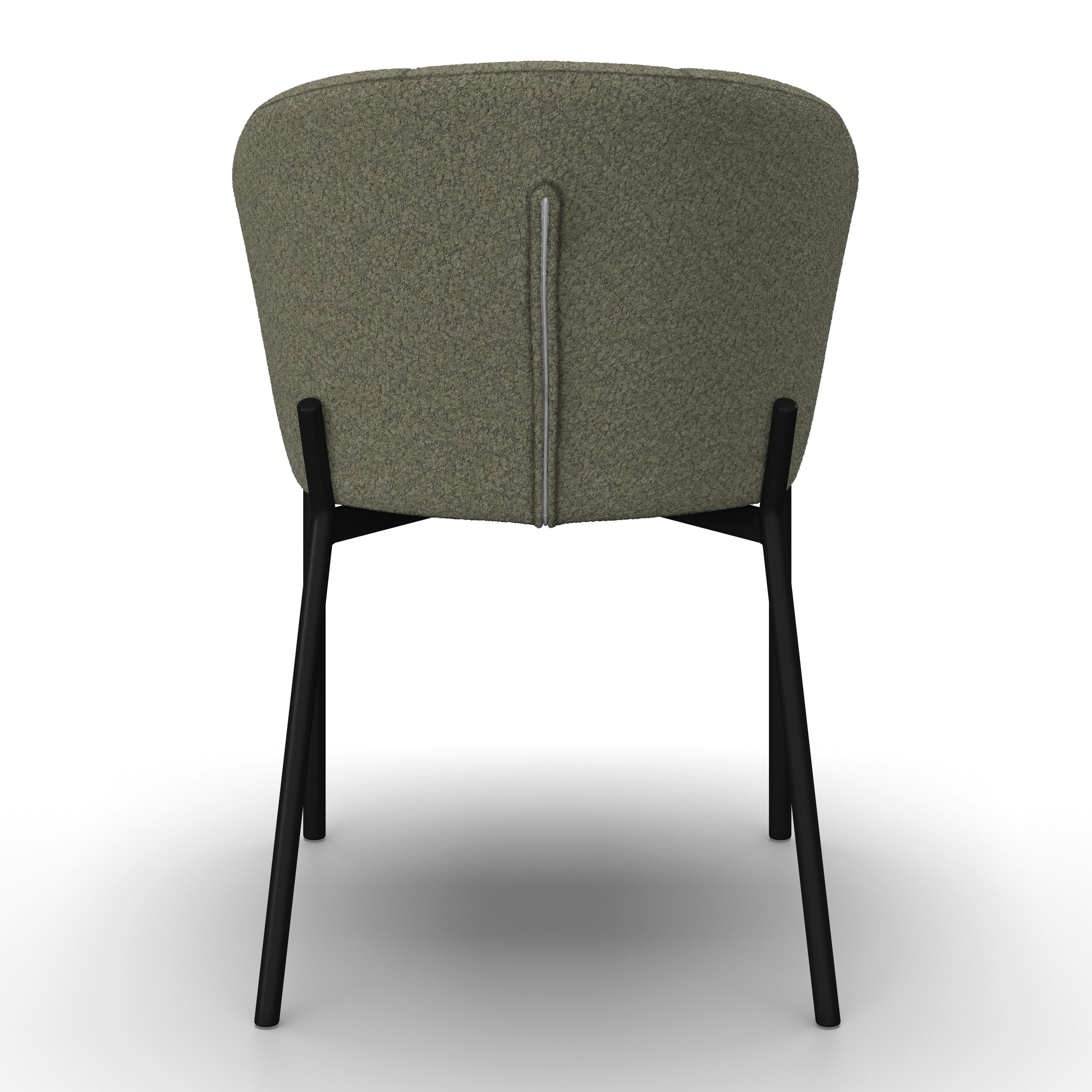 STOL ZOEY - grön/svart, Modern, metall/trä (48/79/61cm) - Bessagi Home