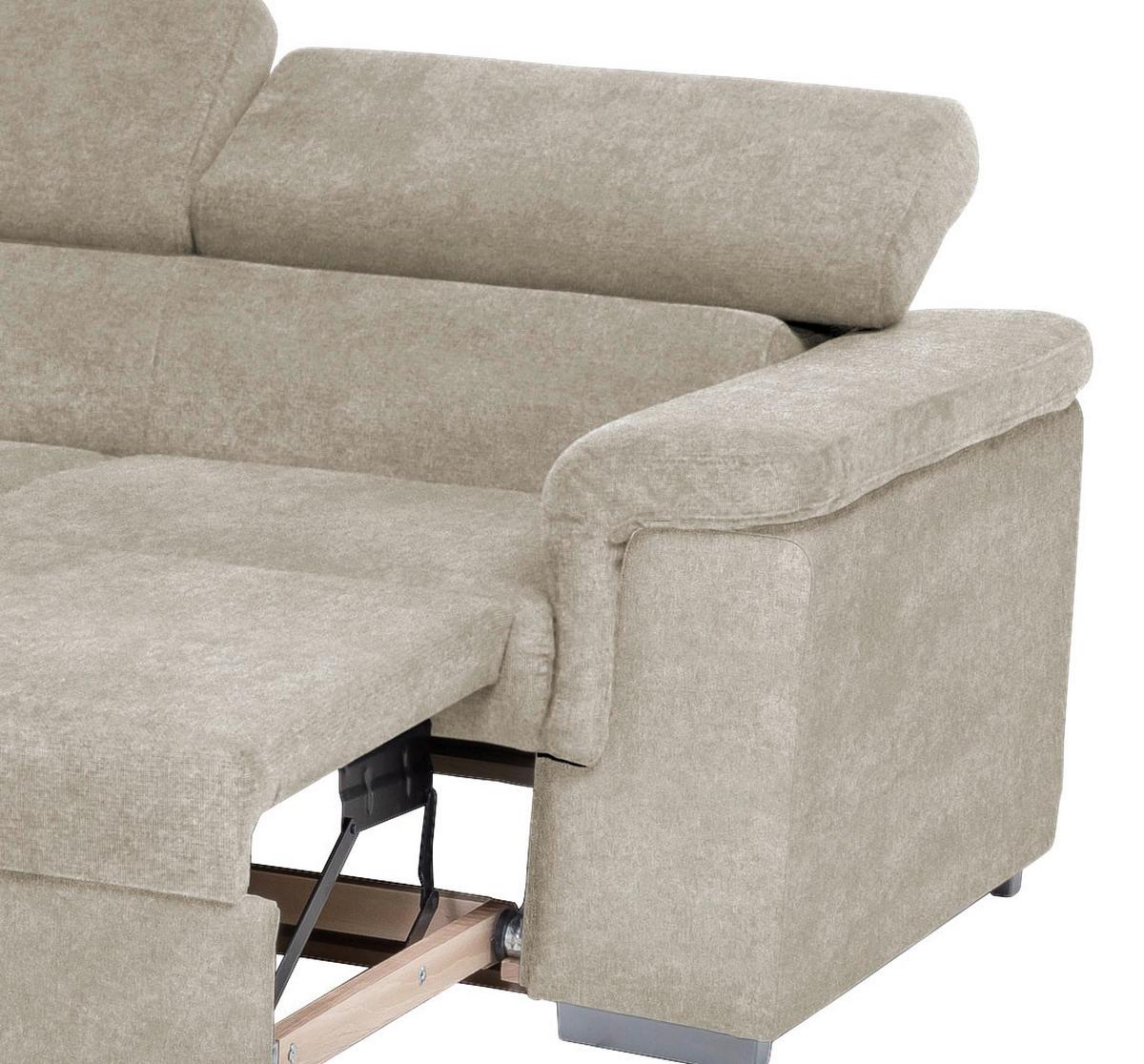 Wohnlandschaft Milla Beige ca. 217x252 cm - Platinfarben, Basics, Holz/Textil (217/252cm) - MID.YOU