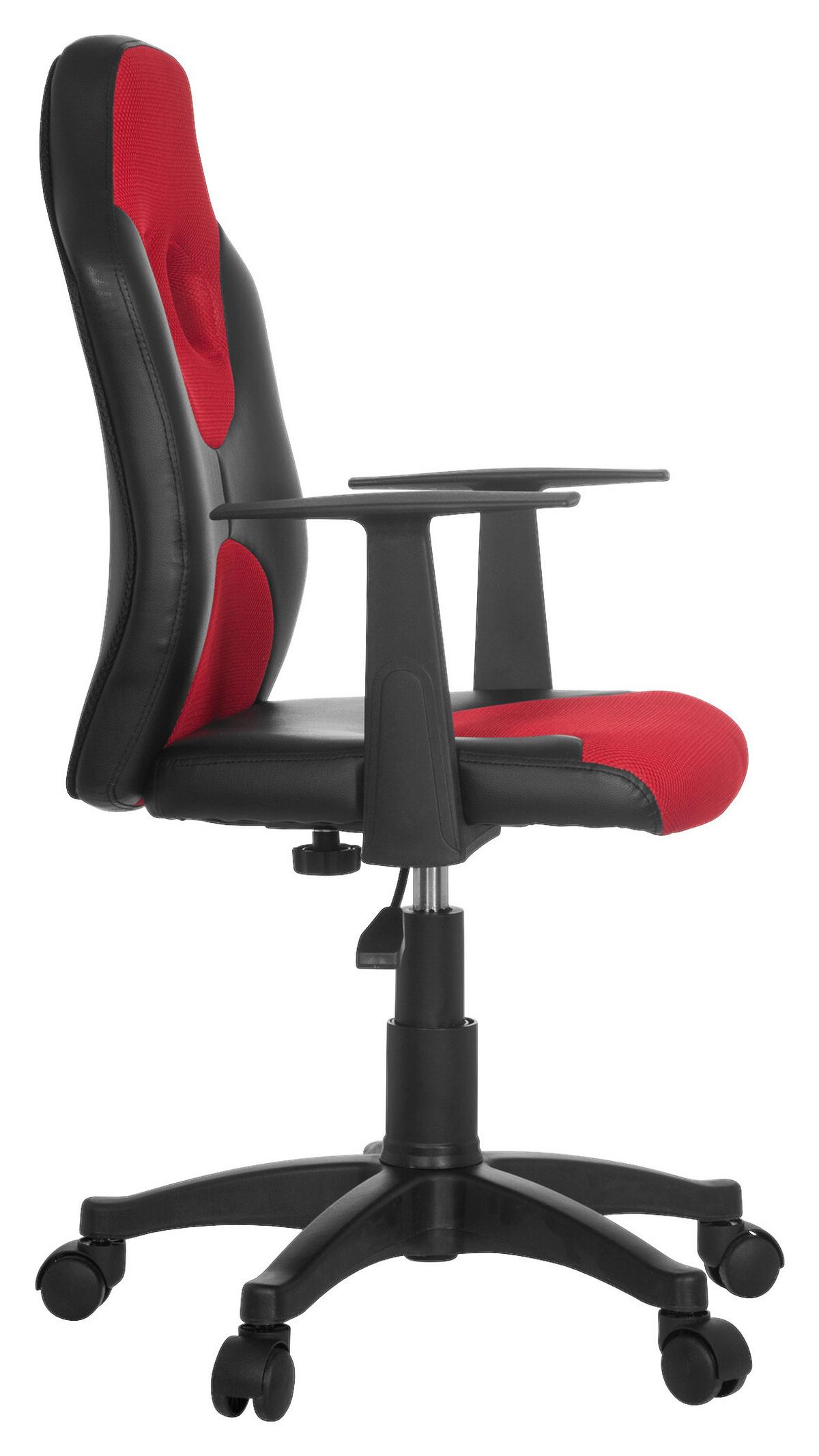Mladinski Vrtljivi Stol Kid Racer, Črna, Rdeča - rdeča/črna, Basics, umetna masa (54/90-100/48cm) - MID.YOU