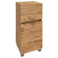 Unterschrank Pienza B: 40 cm Eiche Wotan Dekor - Eiche Wotan/Silberfarben, MODERN, Holzwerkstoff/Kunststoff (40/81,5/35cm) - Held