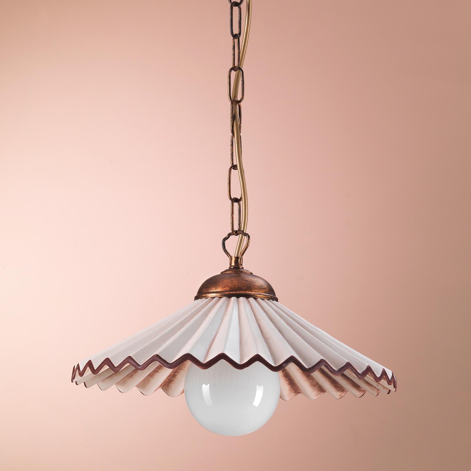 Hängeleuchte Rosina Bernsteinfarben max. 22 Watt - Bernsteinfarben, KONVENTIONELL, Keramik/Metall (32/100cm)