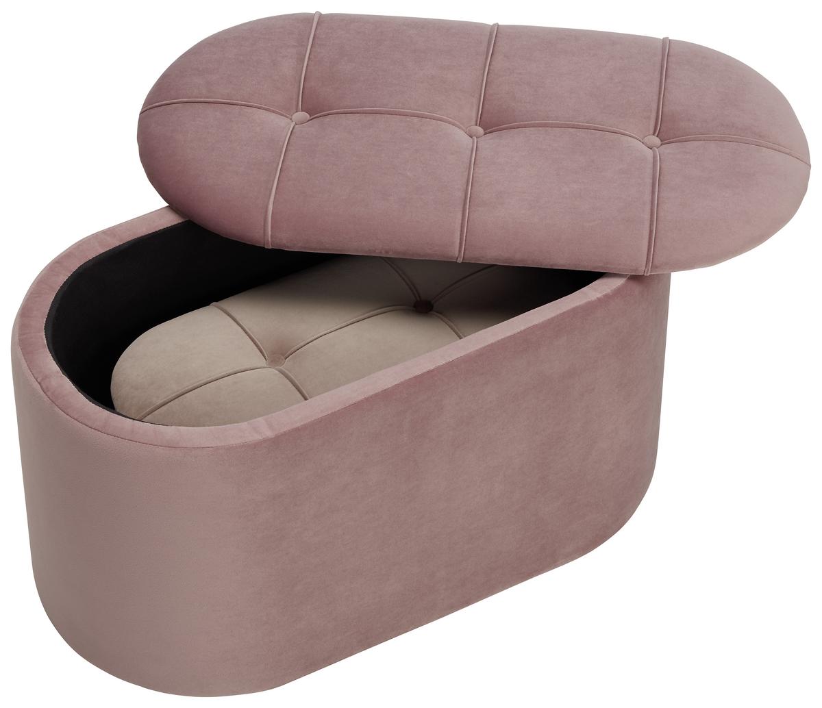 Sitzbank aus Samt, 2er Set - Flieder, Romantik / Landhaus, Holz/Textil (80/60/42/30/40/28cm) - Zandiara