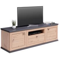 KOMODA NISKA BENTON - kolor dębowy/antracytowy, Lifestyle, materiał drewnopochodny/metal (180/55,6/50,1cm) - Xora