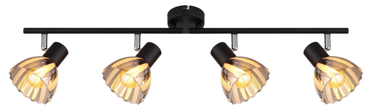 STRAHLER 54315S-4 ZACHERY - Schwarz/Grau, Konventionell, Glas/Metall (70/13/19cm) - Globo