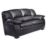 Zweisitzer-Sofa Casino I Schwarz Lederlook - Schwarz, KONVENTIONELL, Kunststoff/Textil (159/88/92cm) - MID.YOU