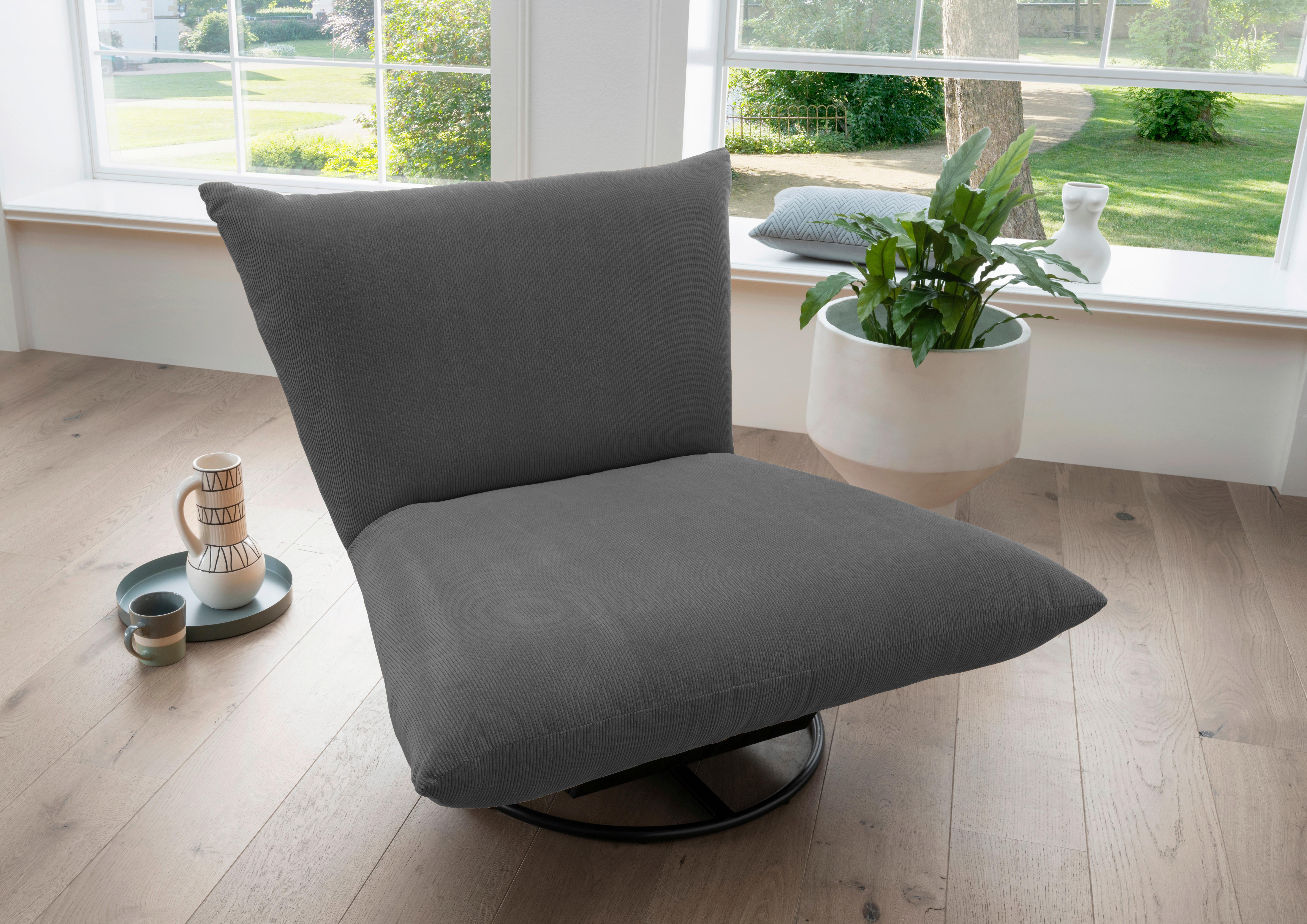 Relaxsessel Cremona Grau - Schwarz/Grau, Design, Textil/Metall (100/78/96cm) - Livetastic