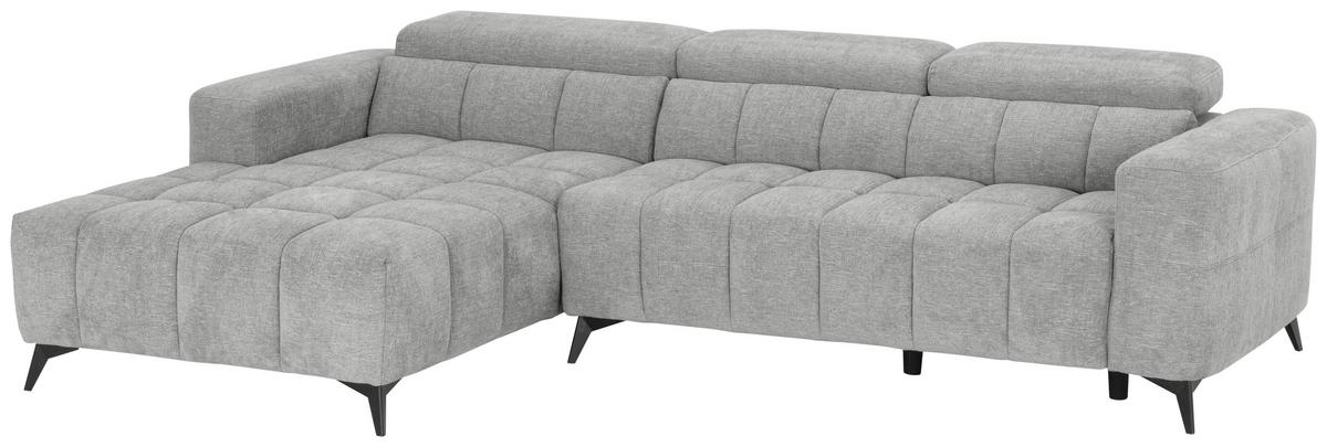 Wohnlandschaft Melbourne Grau - Schwarz/Grau, Modern, Holz/Textil (182/285cm) - Mömax