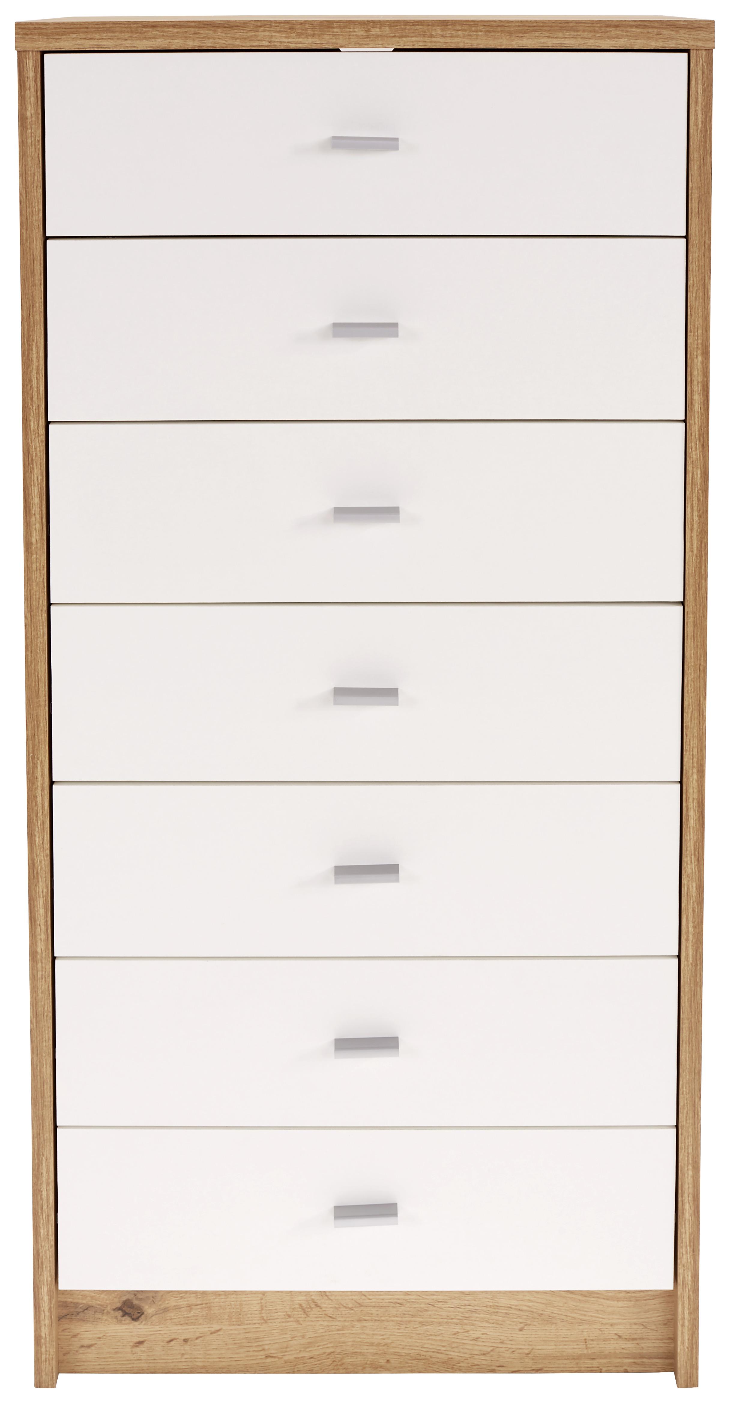Comodă 4 You New - alb/culoare lemn stejar, Modern, material pe bază de lemn (50/111,4/34,6cm) - Modern Living