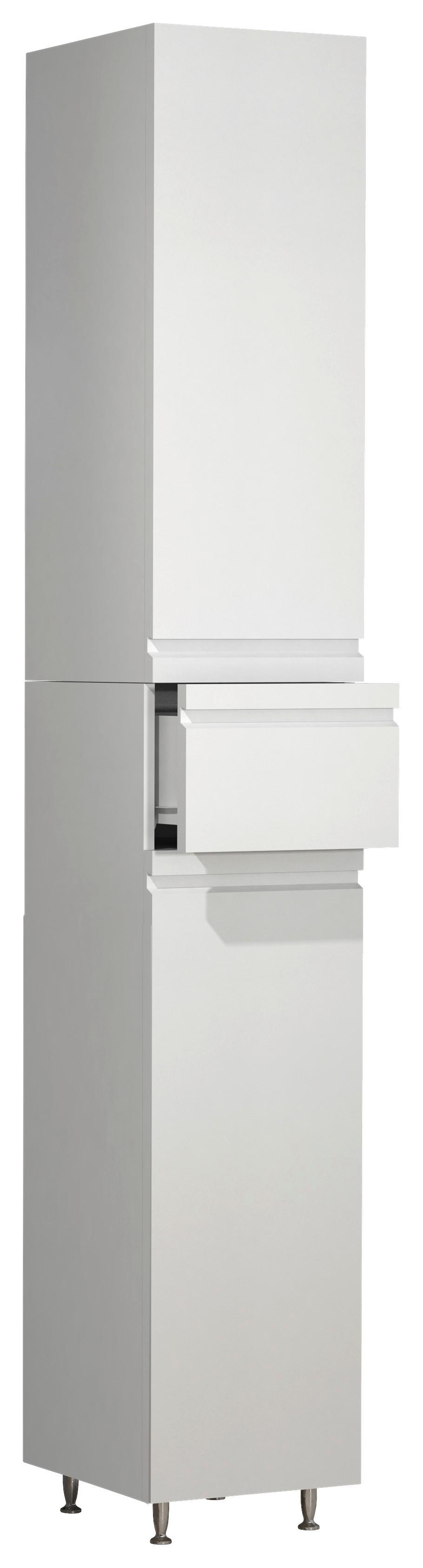 HOCHSCHRANK SILORA - Weiss/Silberfarben, Modern, Holzwerkstoff/Kunststoff (30/180/31,6cm) - MID.YOU