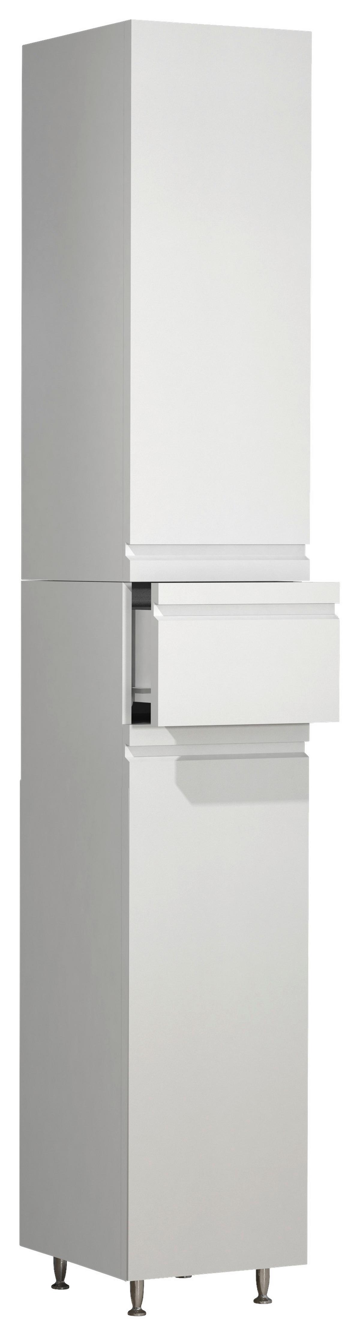 HOCHSCHRANK SILORA - Weiss/Silberfarben, Modern, Holzwerkstoff/Kunststoff (30/180/31,6cm) - MID.YOU