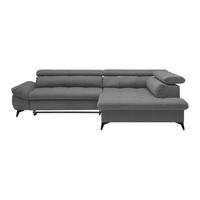 Wohnlandschaft Alberto Anthrazit - Anthrazit/Schwarz, MODERN, Textil/Metall (296/201cm) - Mömax