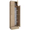 Schuhschrank Lona XXL ca.70x240x39cm Eiche Dekor - Schwarz/Grau, KONVENTIONELL, Holzwerkstoff/Kunststoff (70/240/39cm) - MID.YOU