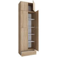 Schuhschrank Lona XXL ca.70x240x39cm Eiche Dekor - Schwarz/Grau, KONVENTIONELL, Holzwerkstoff/Kunststoff (70/240/39cm) - MID.YOU