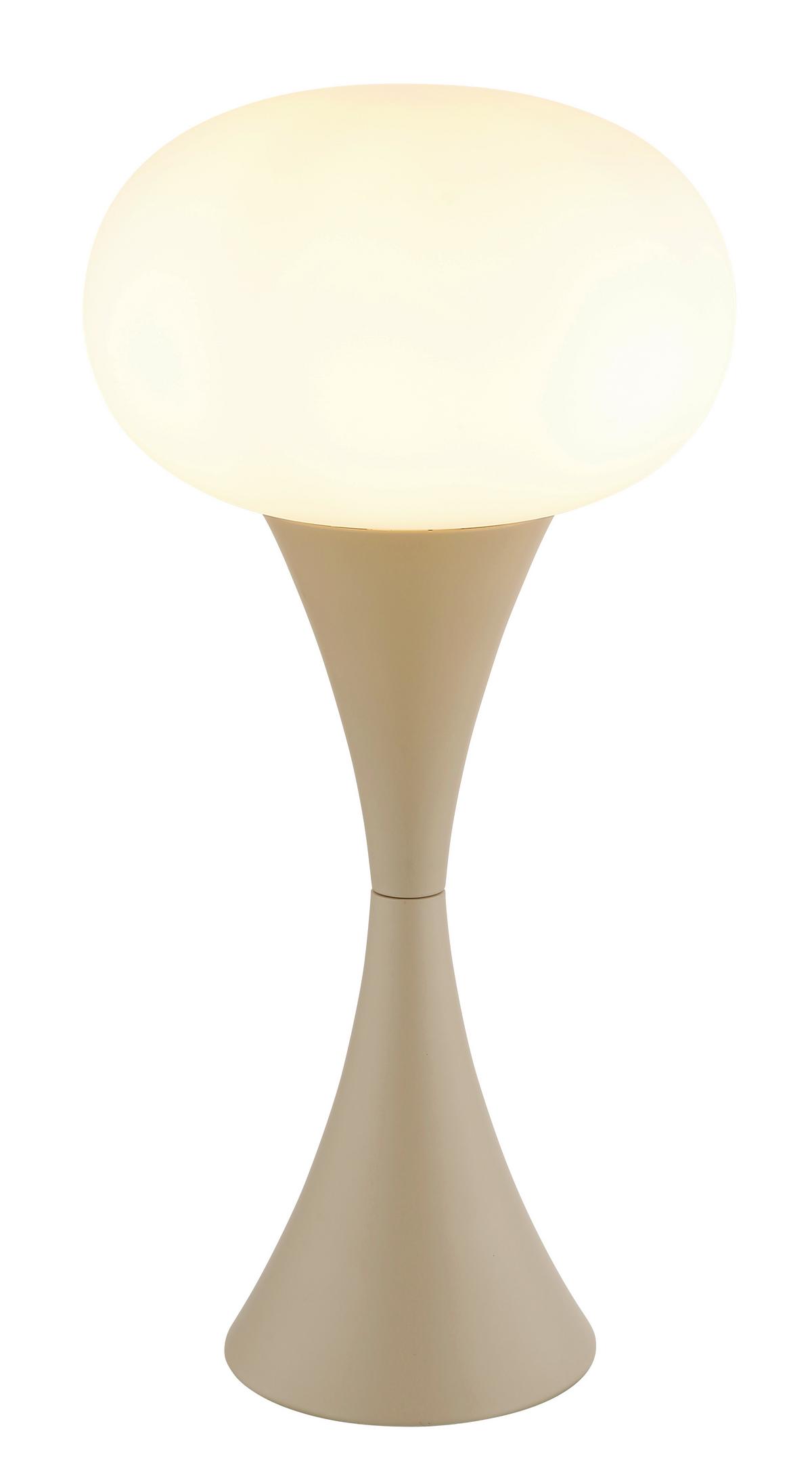 TISCHLEUCHTE 21027SA - Sandfarben/Weiss, Design, Glas/Kunststoff (18/36,9cm) - Globo