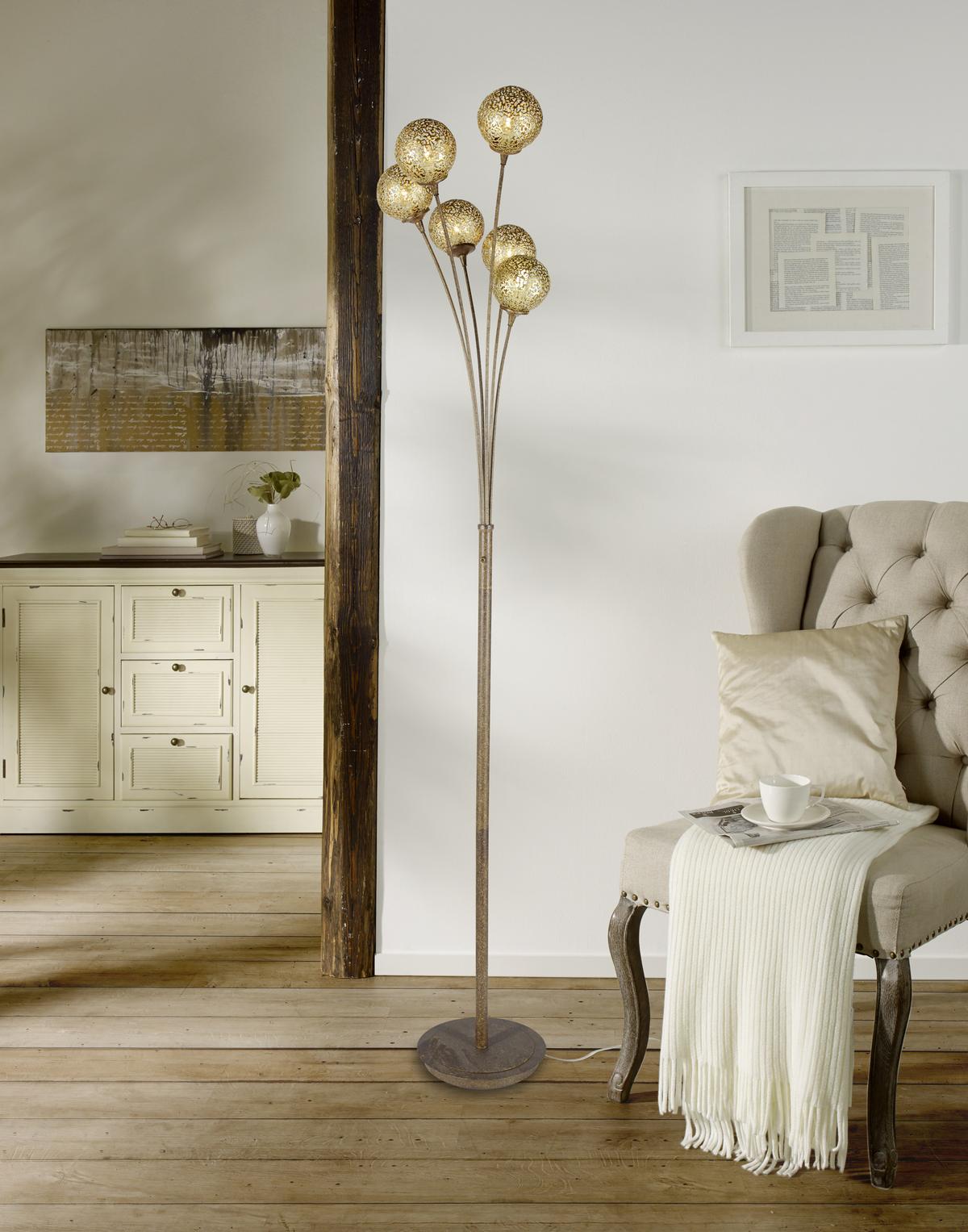 LAMPA STOJĄCA GRETA  398-48 - kolor rdzawy, Lifestyle, metal (34/34/184cm) - Paul Neuhaus