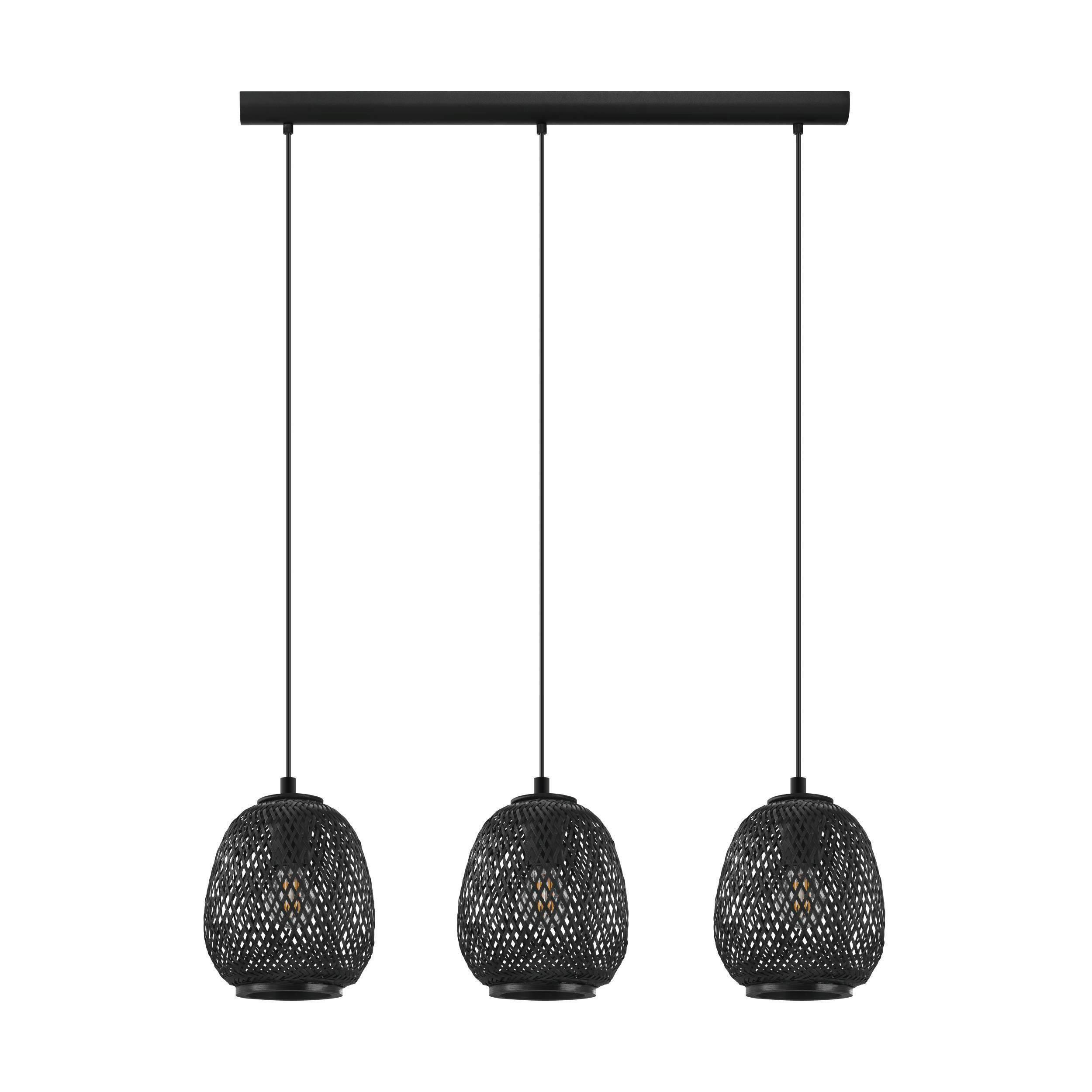 Hängeleuchte 43266* Dembleby 1 - Schwarz, Basics, Holz/Metall (90/20/110cm) - Eglo
