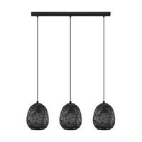 Hängeleuchte 43266* Dembleby 1 - Schwarz, Basics, Holz/Metall (90/20/110cm) - Eglo
