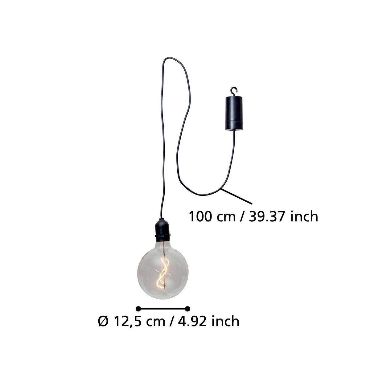 Aussenhängeleuchte 900208_vignanello - Transparent/Schwarz, Basics, Kunststoff (12,5/19,5cm) - Eglo