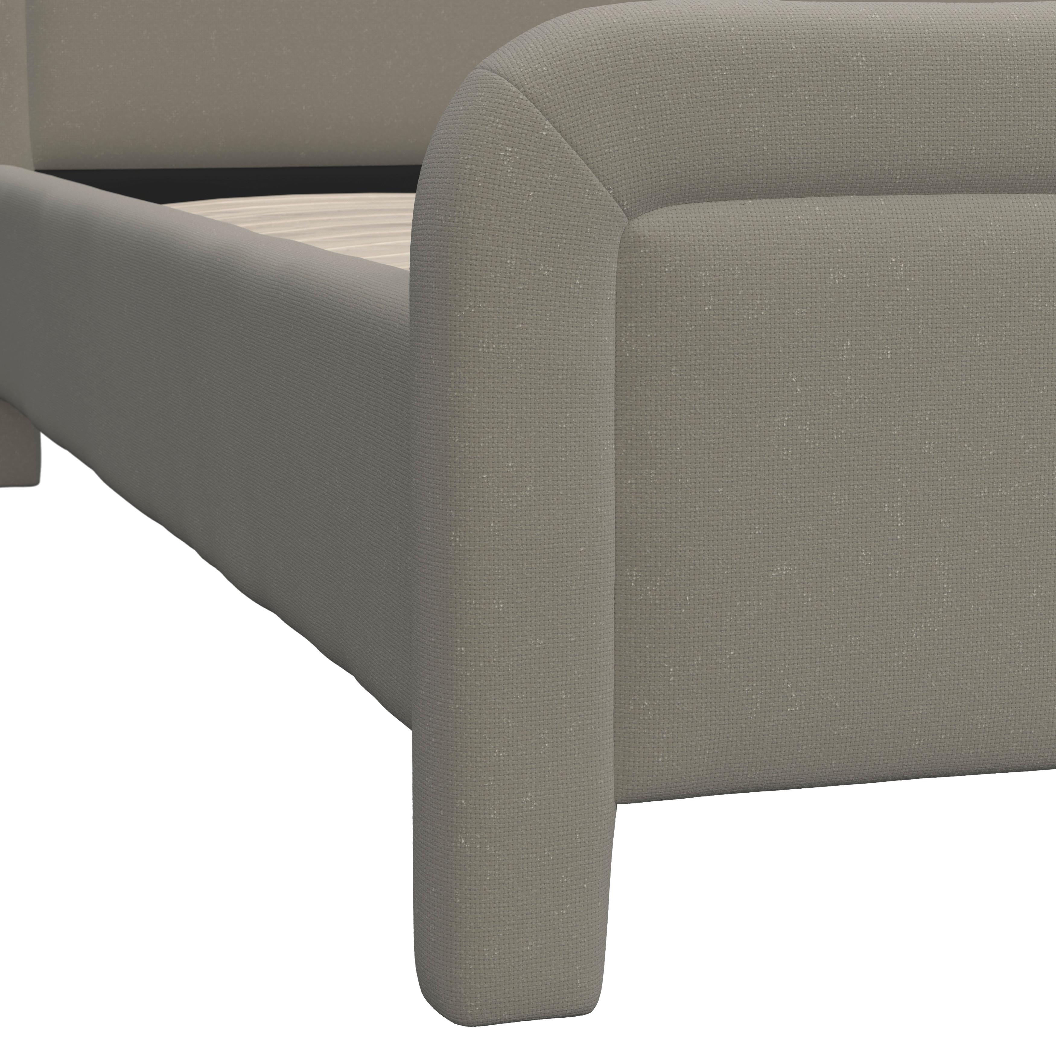 STOPPAD SÄNG XIRELIA - taupe/ekfärgad, Modern, metall/trä (160/200cm) - Bessagi Home