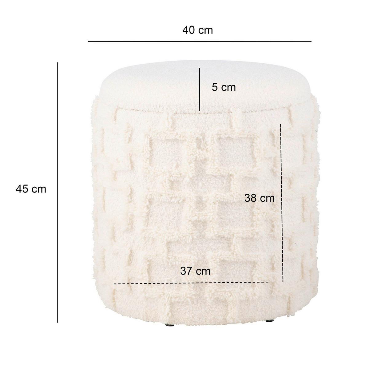 HOCKER WL7.418 - Creme, Basics, Textil (40/45cm) - Livetastic