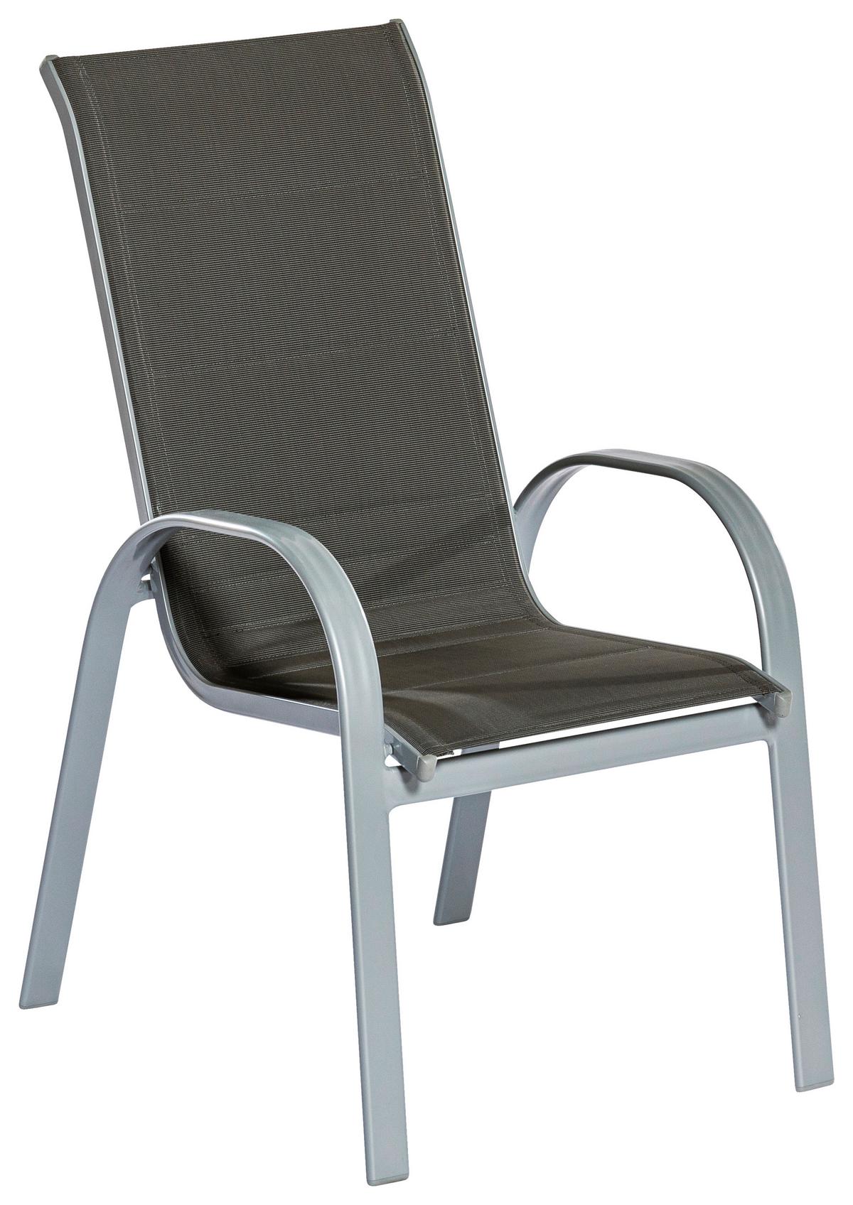 GARTENSET AMALFI DI LUSSO - Anthrazit/Silberfarben, MODERN, Textil/Metall - Gardenson