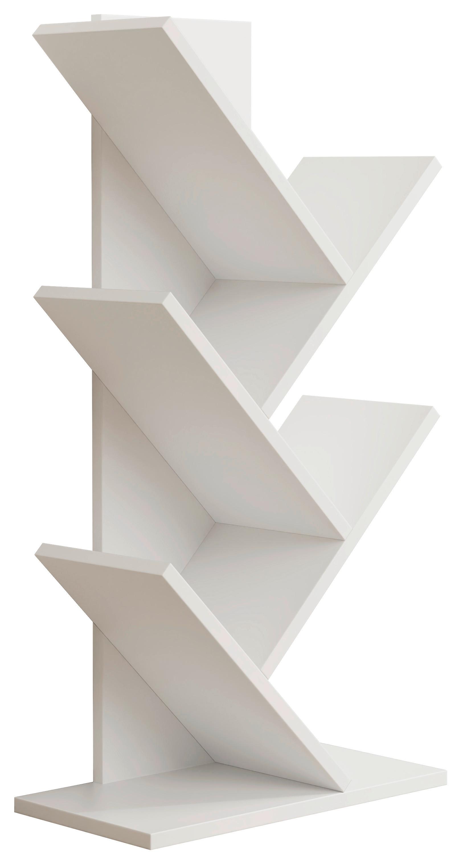 Regal Nulis L, Bela - bela, Design, leseni material (40/77/20cm) - MID.YOU