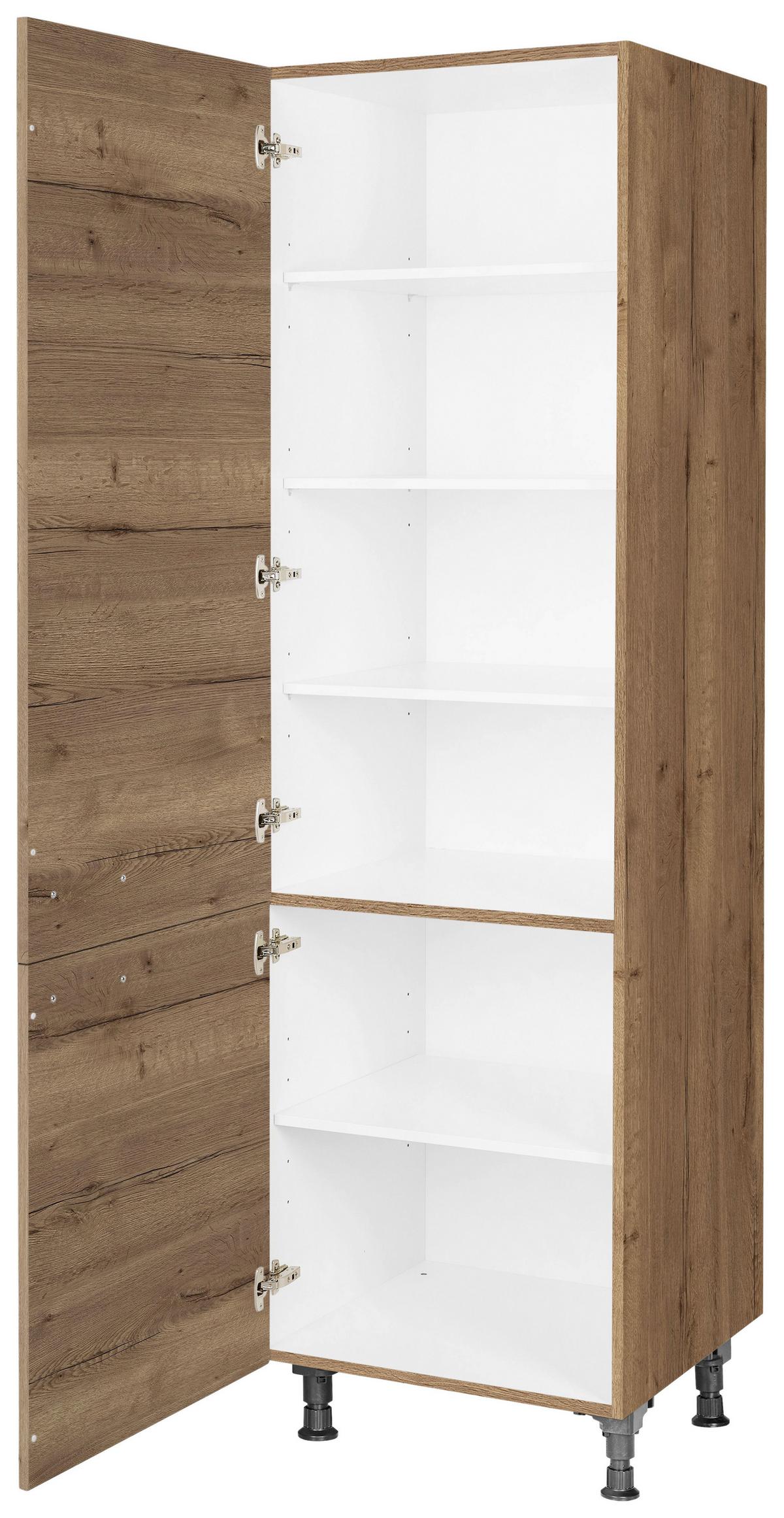 Geschirrschrank Structura Eiche dunkel - Eiche dunkel/Schwarz, MODERN, Holzwerkstoff/Metall (60/216,6/58cm) - Nobilia