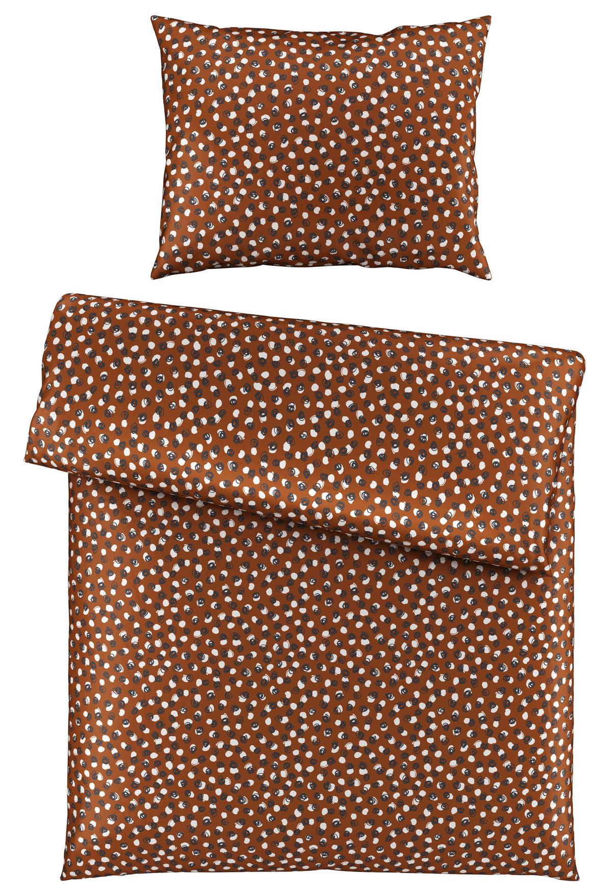 Ágyneműhuzat-garnitúra Doodle Dots - barna/fekete, Konventionell, textil (140/200cm) - Modern Living