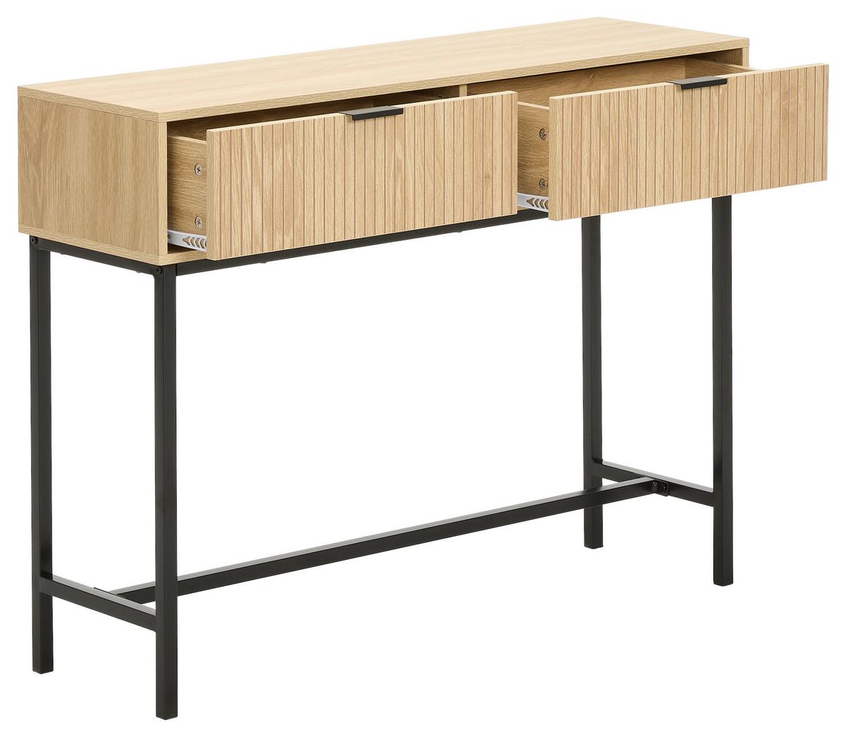 STÓŁ KONSOLA CHAMBERY - kolor naturalny/czarny, Natur, materiał drewnopochodny/metal (100/74,5/30cm) - MID.YOU