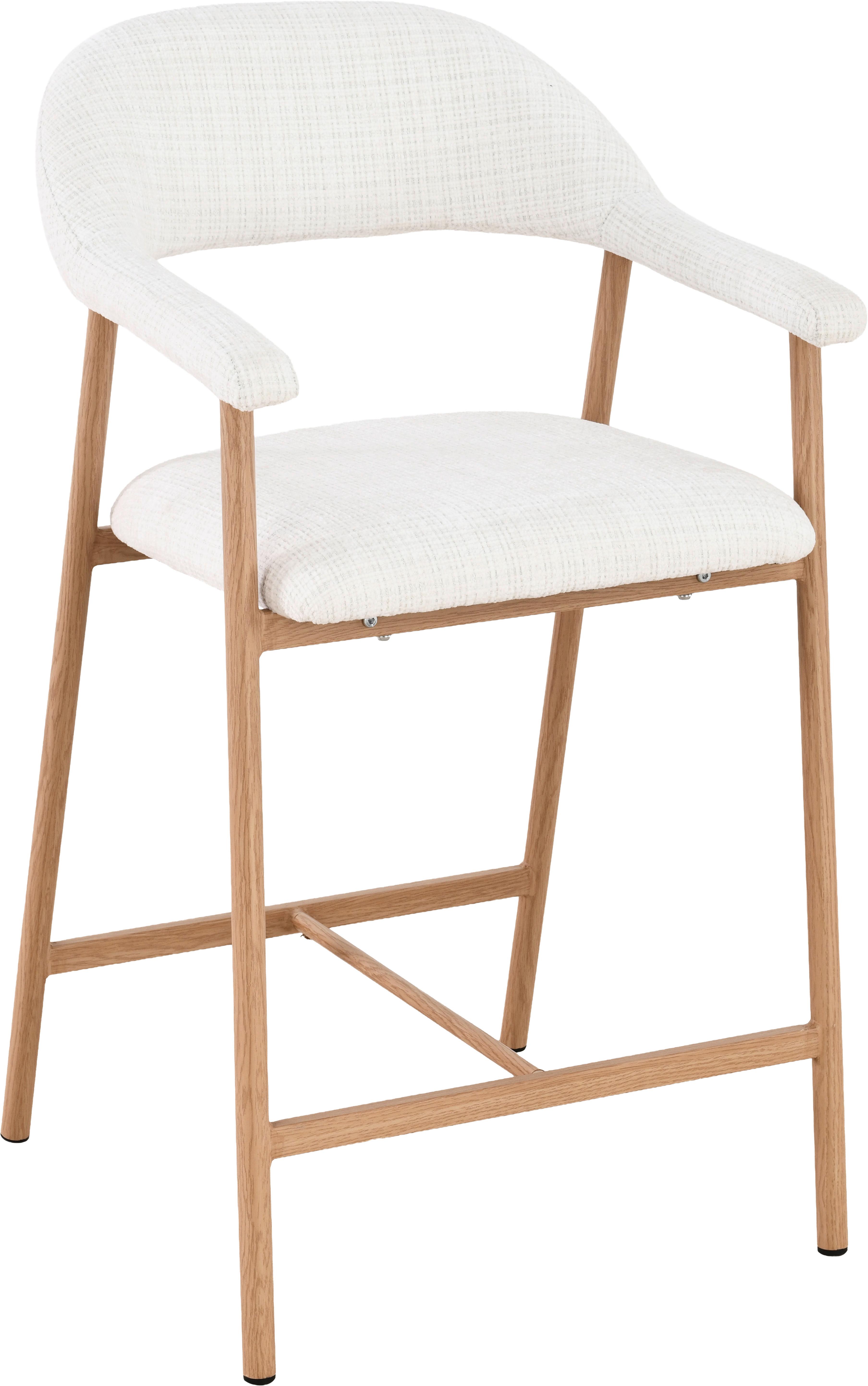 Barhocker Silke Eichefarben/Beige - Eichefarben/Beige, MODERN, Holz/Textil (56/94/54cm) - Mömax