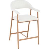 Barhocker Silke Eichefarben/Beige - Eichefarben/Beige, MODERN, Holz/Textil (56/94/54cm) - Mömax