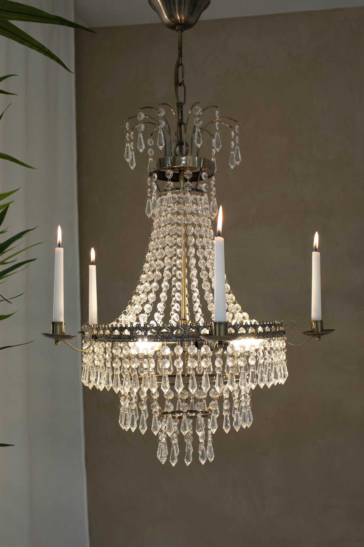 Kronleuchter Marielund max. 40 Watt - Transparent/Messingfarben, Basics (50/50/52cm) - Markslöjd
