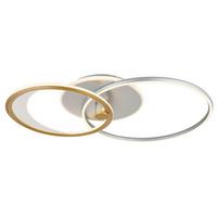 LED-Deckenleuchte Umbra Opal/Silber/Goldfarben - Klar/Silberfarben, Basics, Kunststoff/Metall (81/51/11cm) - Globo